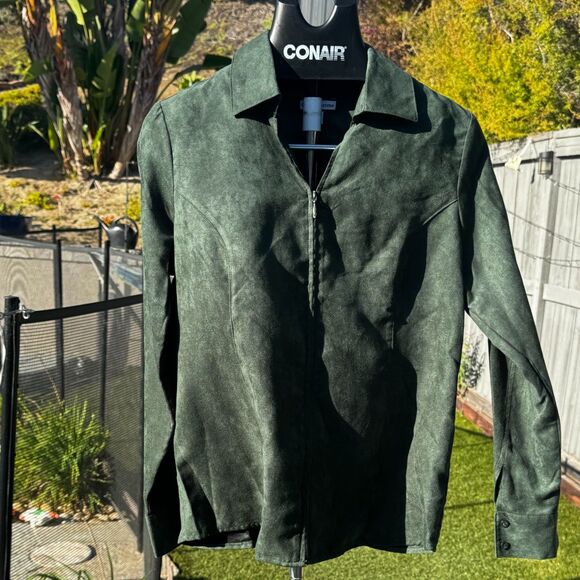 Croft & Barrow Faux Suede Zip Shirt Jacket Size M | Soft Feel | Vintage Y2K - Picture 8 of 9